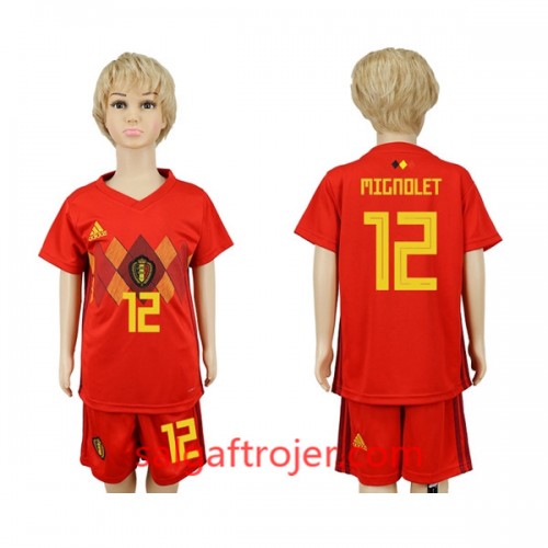 Belgien Fodboldtrøjer Mignolet 12 Børn Hjemmebanesæt VM 2018 Belgien Fodboldtrøjer Mignolet 12 Børn Hjemmebanesæt VM 2018